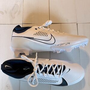Nike Men's White and Navy Vapor Football Cleats Size 14.5 NEW